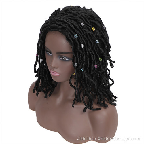 wholesale heat resistant Butterfly Locs Crochet wigs twisted braided wigs for black women Long and medium synthetic hair wigs